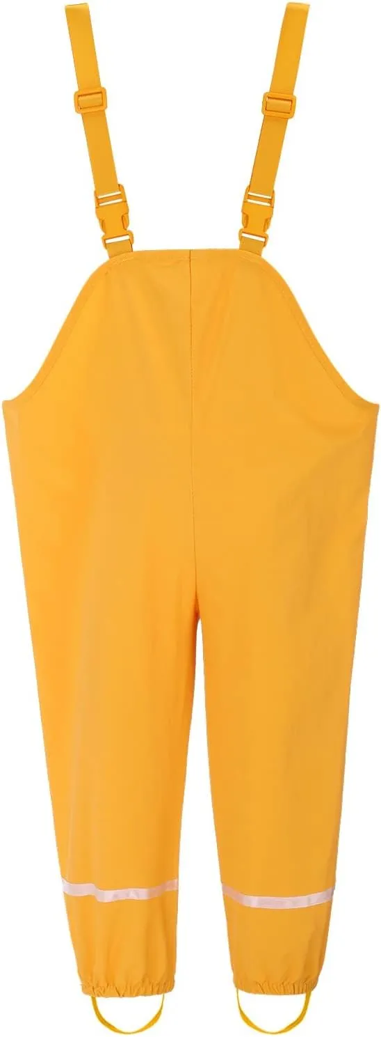Reflective Waterproof Plain Jumpsuit Kids Adjustable Rain Pant Girl Suspender Rain Overall Windbreaker Cartoon