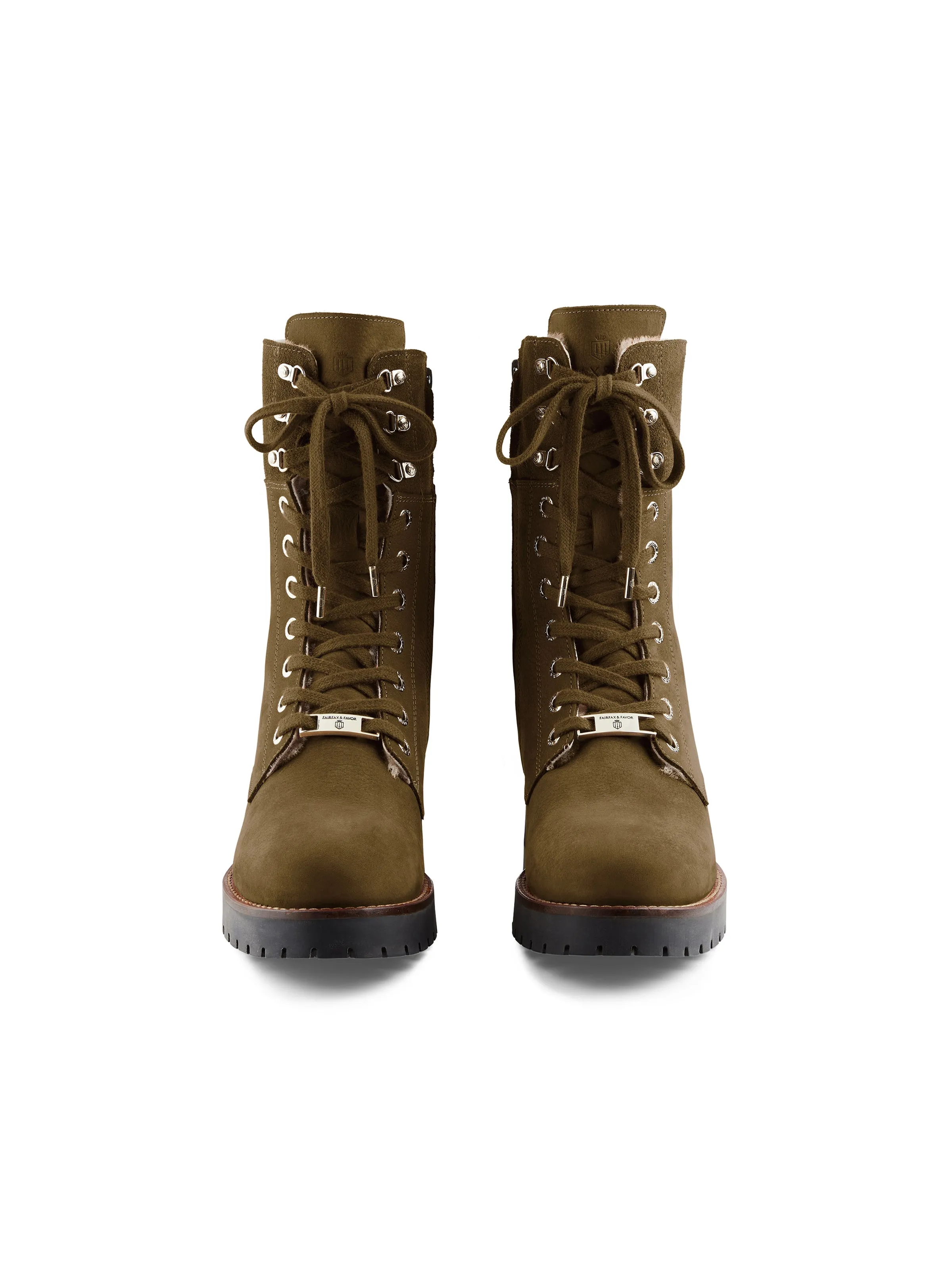 Shearling Lined Anglesey - Olive Nubuck