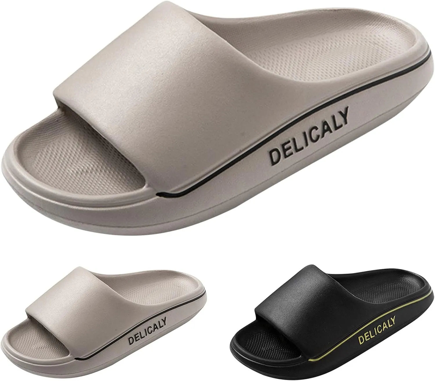 Slippers for Men Bathroom Slippers Men Comfortable Quick Drying Shower Open Toe Shower Shoes Bathroom Sandals Outdoor for Non Slip Quick Drying Slides Mens