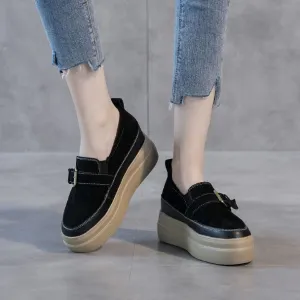 Small Feet Thicksole Leather Loafers DS203