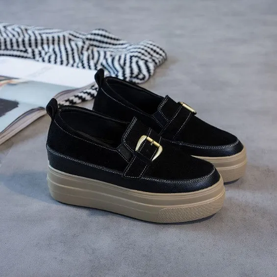 Small Feet Thicksole Leather Loafers DS203