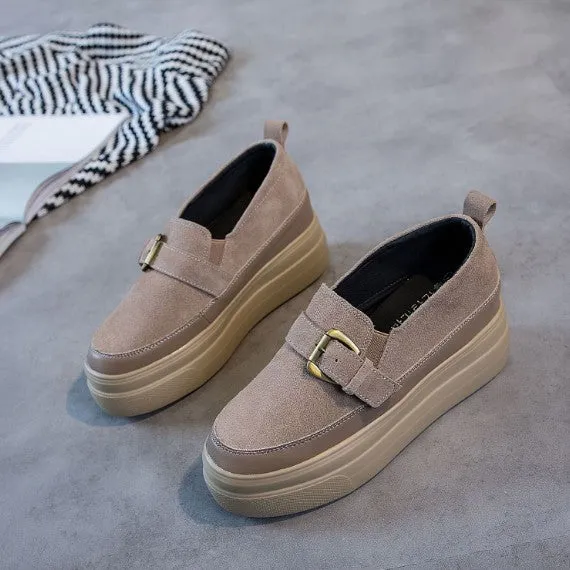 Small Feet Thicksole Leather Loafers DS203