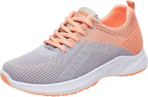 Sneakers for Women Running Shoes Fashion Walking Lace Up Walking Shoes Women Mesh Breathable Business Casual Shoes Platform Sneakers Brown Tennis Shoe Cross Trainer Shoe