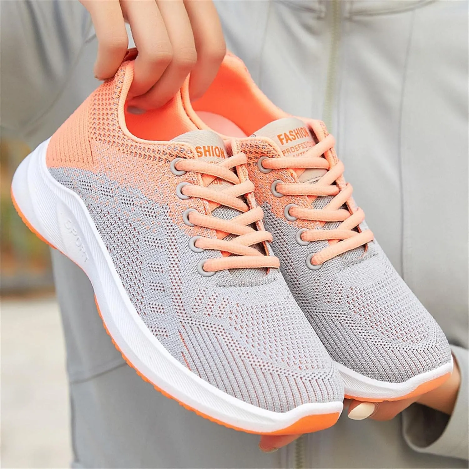 Sneakers for Women Running Shoes Fashion Walking Lace Up Walking Shoes Women Mesh Breathable Business Casual Shoes Platform Sneakers Brown Tennis Shoe Cross Trainer Shoe