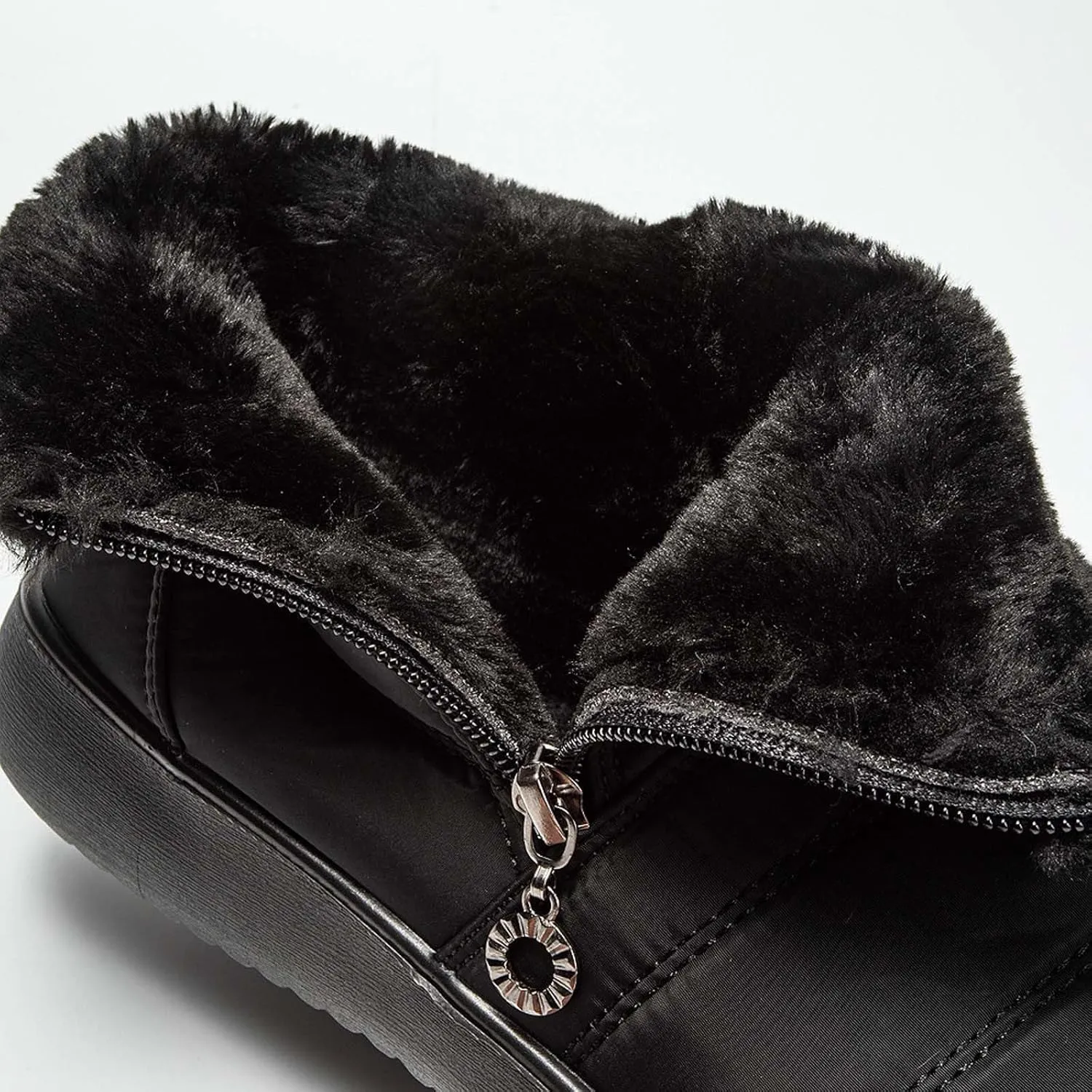 Snow Boots for Women Warm Fur Lined Ankle Boots Winter Comfy Flat Heel Booties Outdoor Waterproof Short Shoes