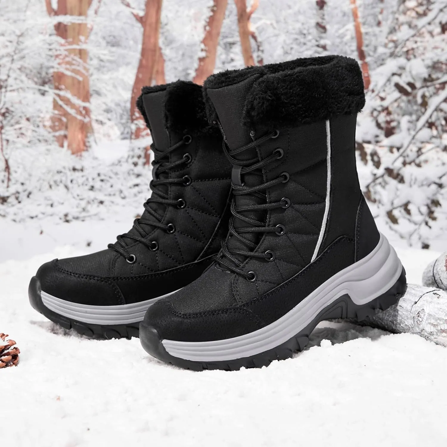 Snow Boots for Women Wide Botas Para El Fro De Mujer Faux Fur Boots Winter Boots for Women Brown Winter Boots for Women Leather Deals of The Day