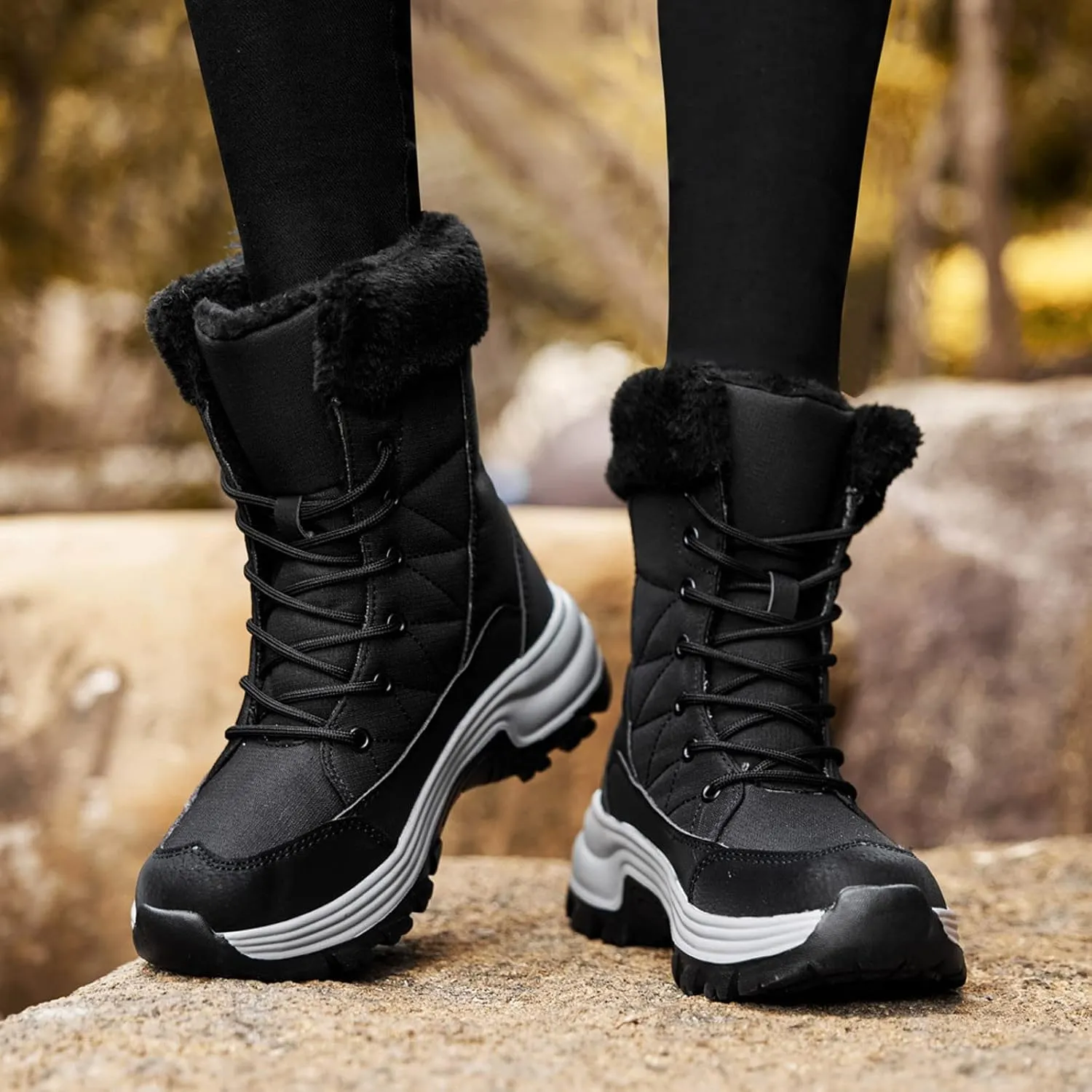 Snow Boots for Women Wide Botas Para El Fro De Mujer Faux Fur Boots Winter Boots for Women Brown Winter Boots for Women Leather Deals of The Day