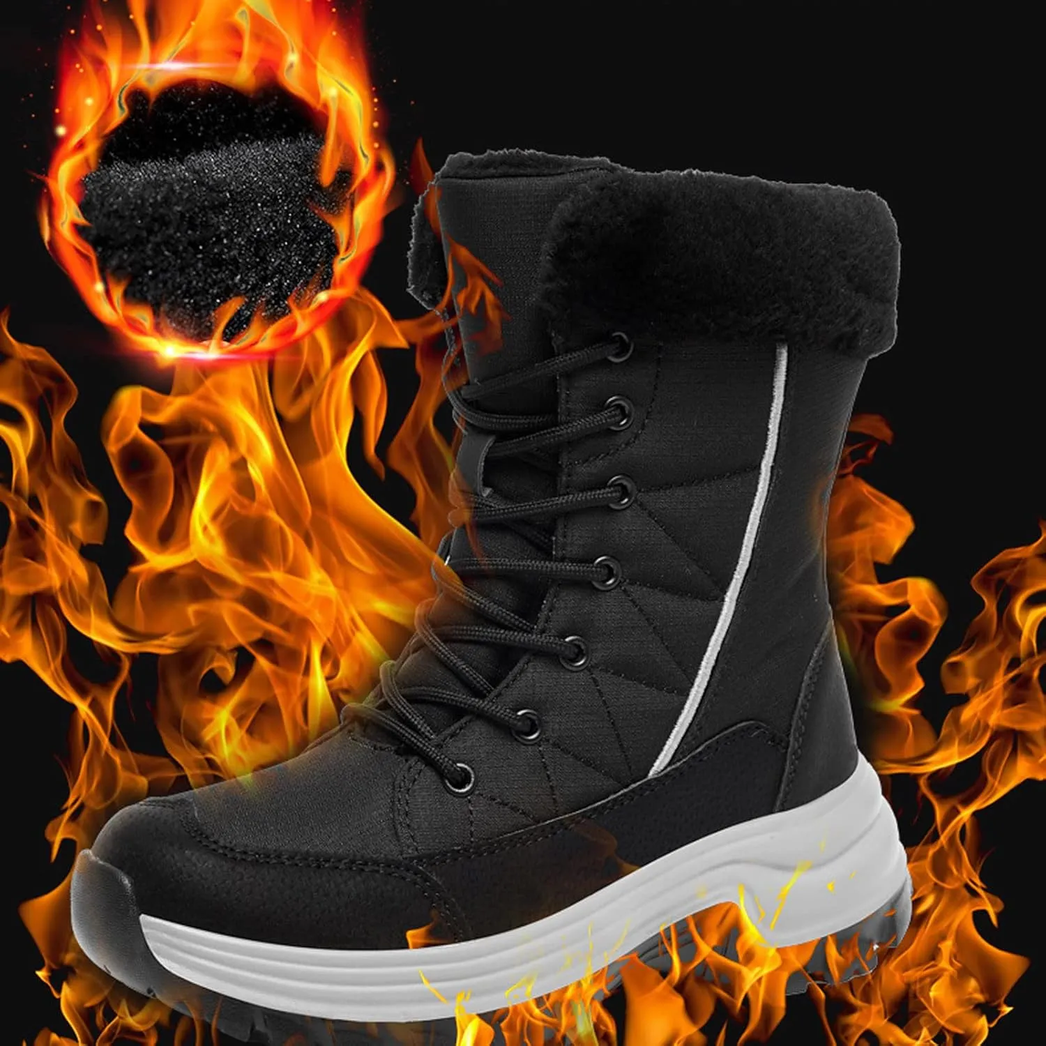 Snow Boots for Women Wide Botas Para El Fro De Mujer Faux Fur Boots Winter Boots for Women Brown Winter Boots for Women Leather Deals of The Day