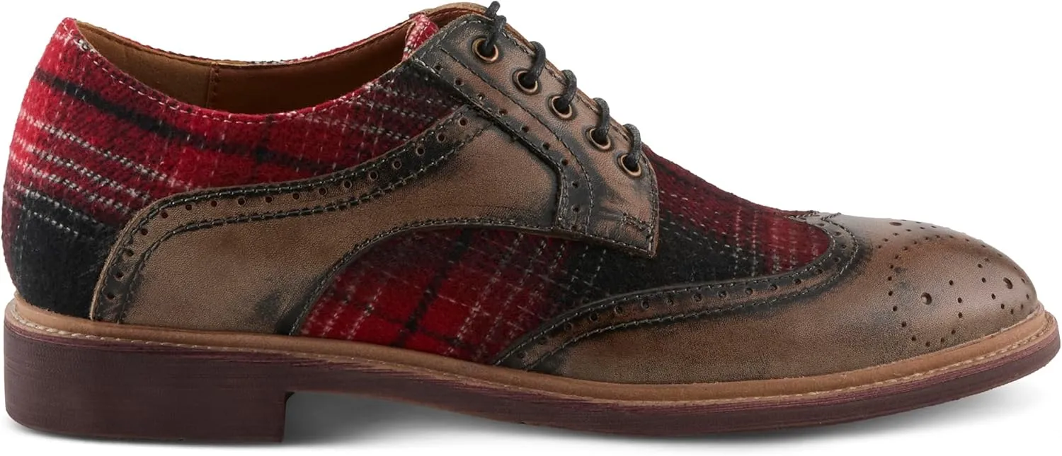 Spring Step L'Artiste Men's Thavo-Plaid Oxford Shoes Shoes