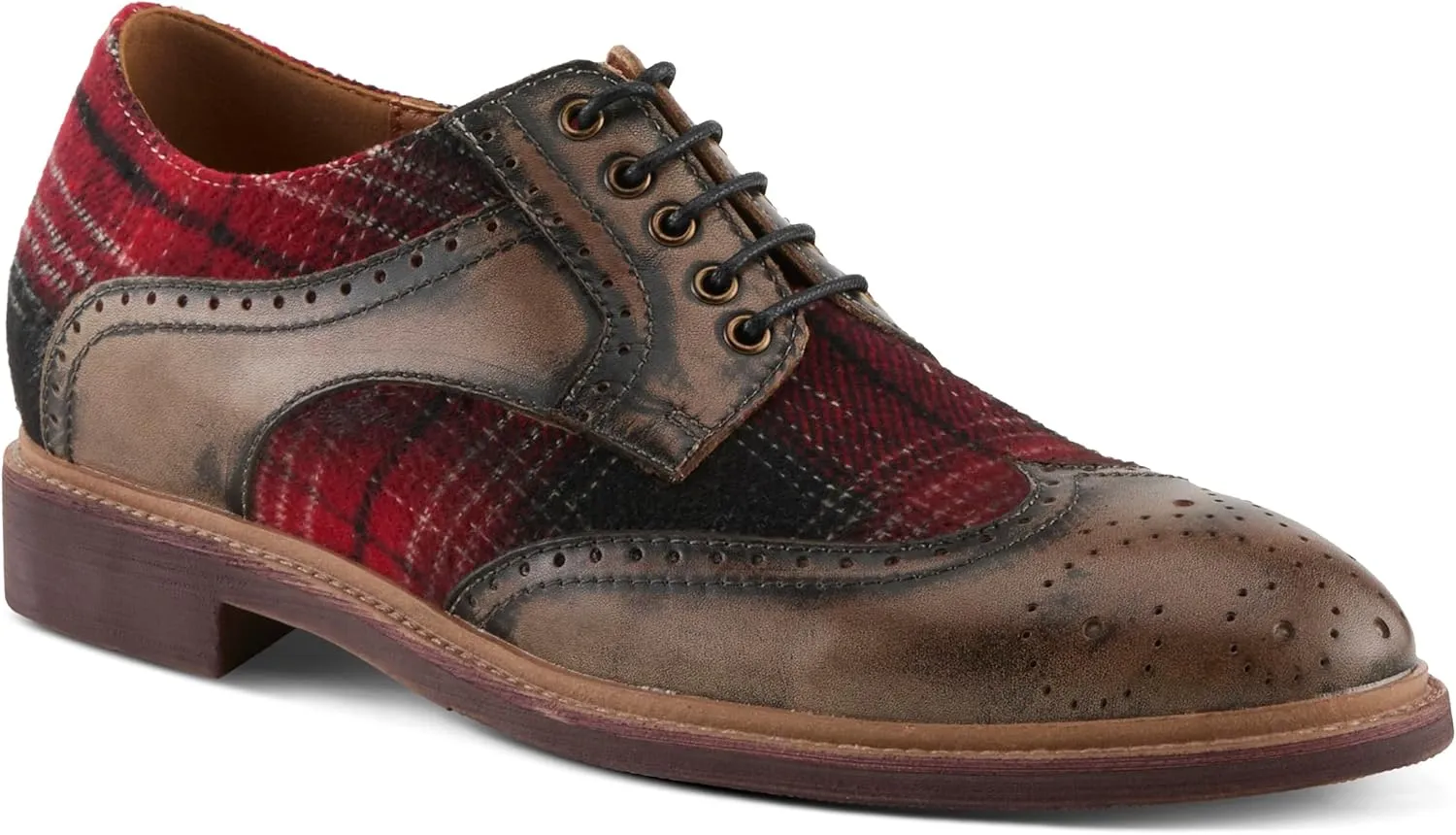Spring Step L'Artiste Men's Thavo-Plaid Oxford Shoes Shoes