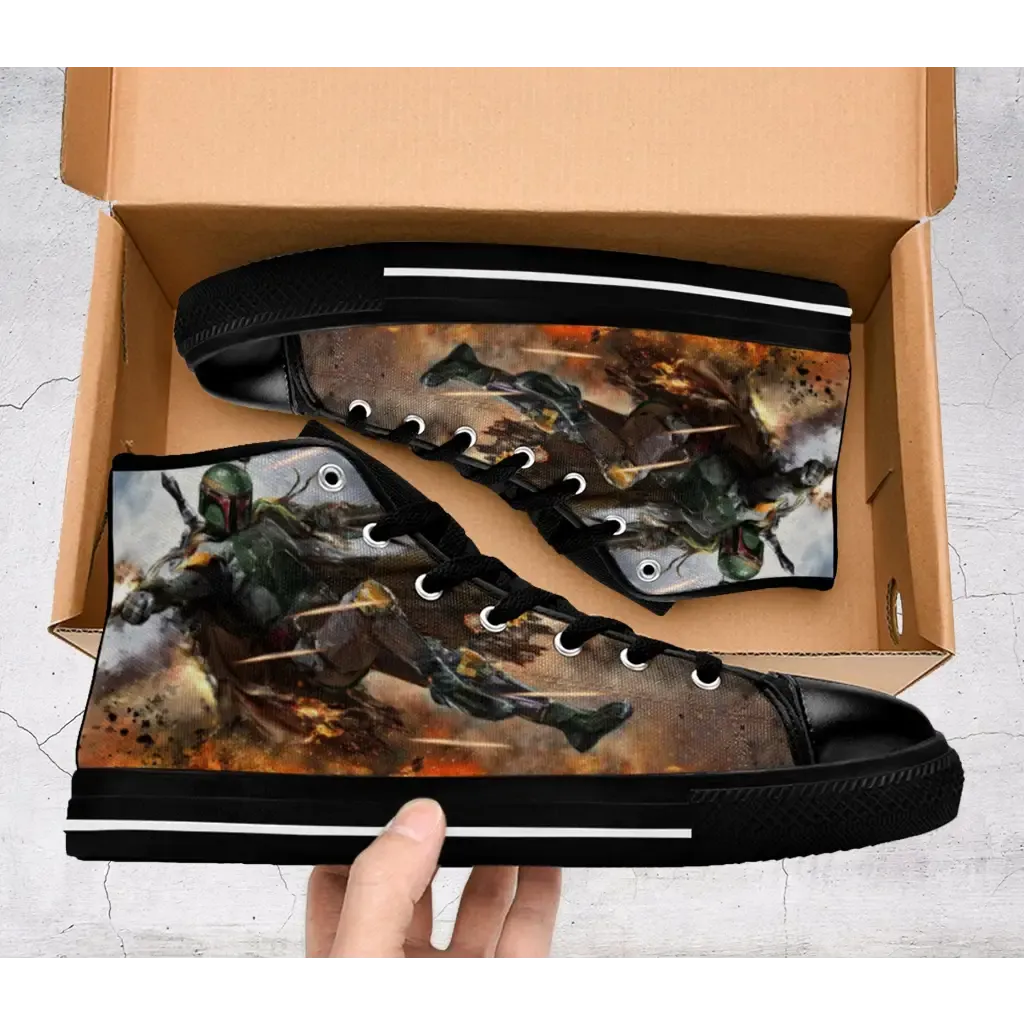 Star Wars Storm Stoppers Han Solo Shoes High Top Sneakers for Kids and Adults