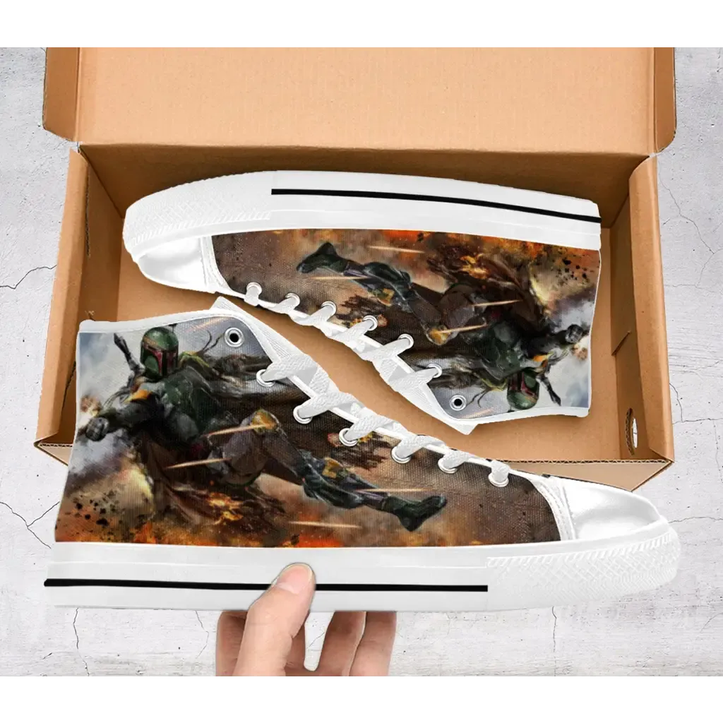 Star Wars Storm Stoppers Han Solo Shoes High Top Sneakers for Kids and Adults