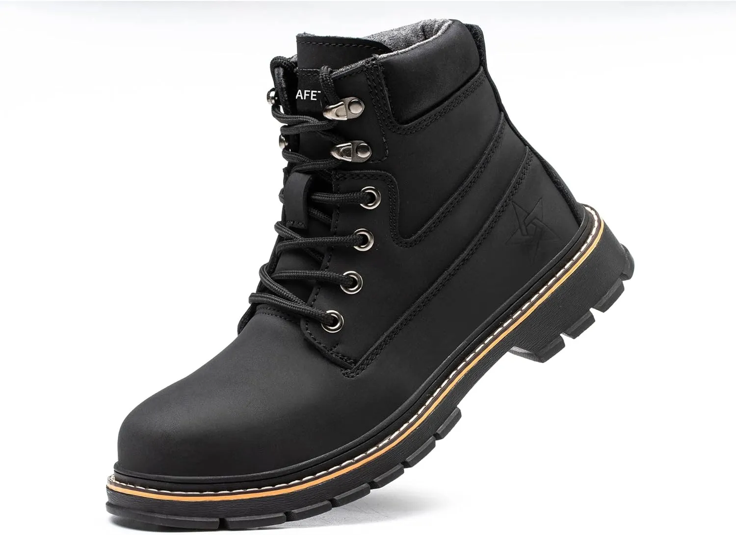 Steel Toe Work Boots for Men Waterproof Safety Shoes Nonslip Construction Work Shoes Anti-Slip Outdoor Ankle Boots
