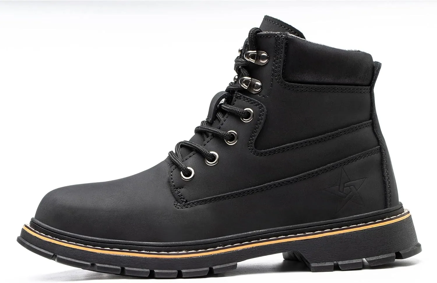 Steel Toe Work Boots for Men Waterproof Safety Shoes Nonslip Construction Work Shoes Anti-Slip Outdoor Ankle Boots