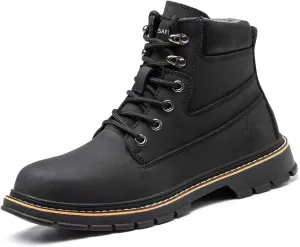Steel Toe Work Boots for Men Waterproof Safety Shoes Nonslip Construction Work Shoes Anti-Slip Outdoor Ankle Boots