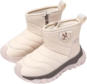 Toddler Cotton Soft Snow Booties Side Zipper aterproof Warm Shoes Baby Boys Infant Boots Sole Non Slip Ski Warm Comfy