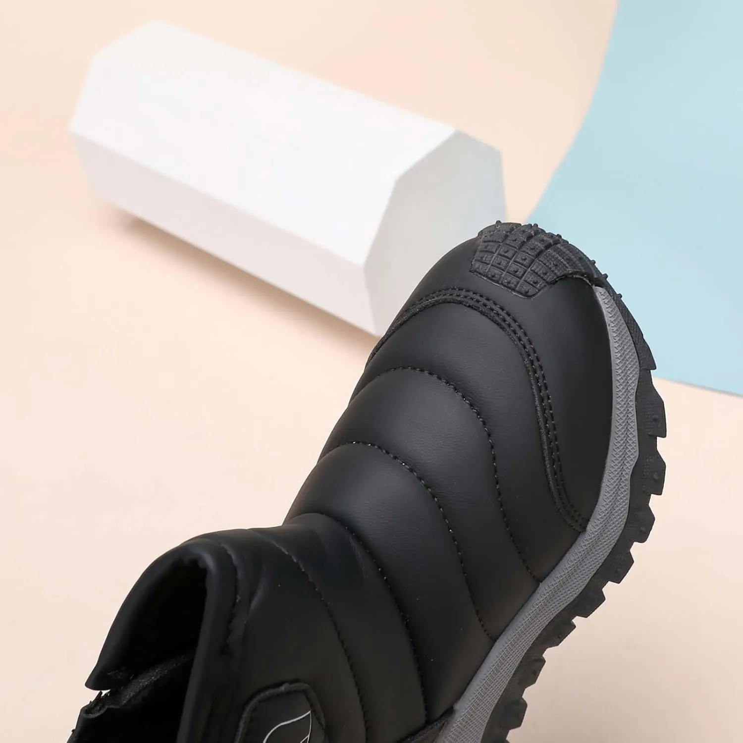 Toddler Cotton Soft Snow Booties Side Zipper aterproof Warm Shoes Baby Boys Infant Boots Sole Non Slip Ski Warm Comfy