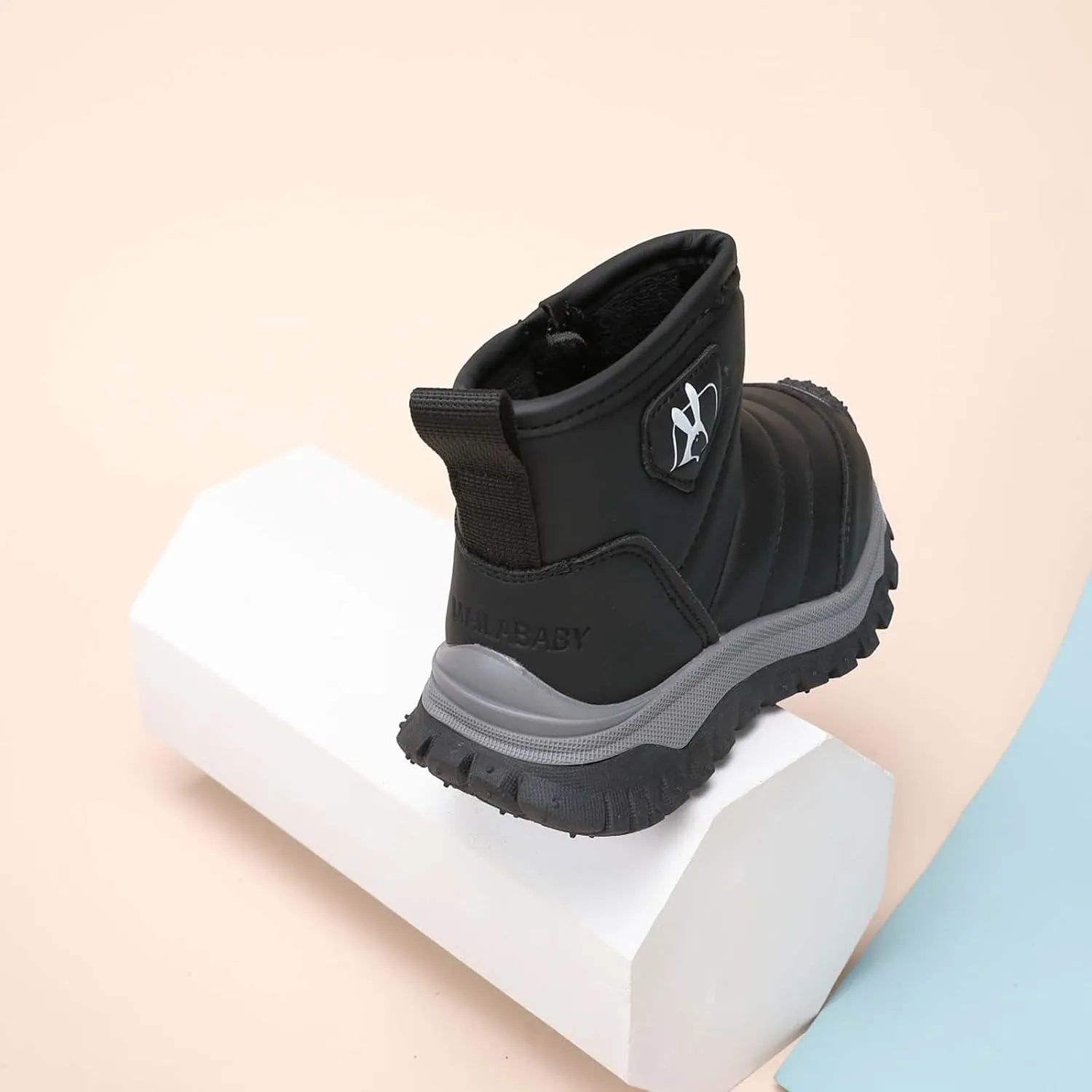 Toddler Cotton Soft Snow Booties Side Zipper aterproof Warm Shoes Baby Boys Infant Boots Sole Non Slip Ski Warm Comfy