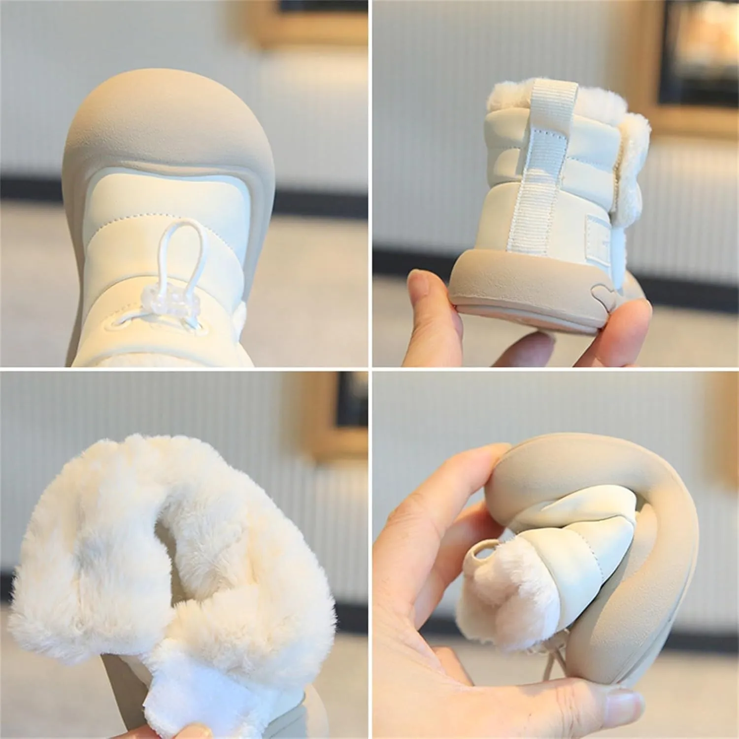 Toddler Girls Boys Plush Cotton Snow Shoes Unisex Faux F??r Lined Water Proof Non Slip Warm Cozy Hiking Ski Shoes