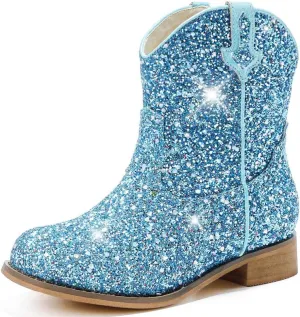 Toddler Girls Cowgirl Boots Western Glitter Cowboy Boot Ankle Boots Little Kids Big Kid Horse Riding Shoes Party Birthday Dress Up