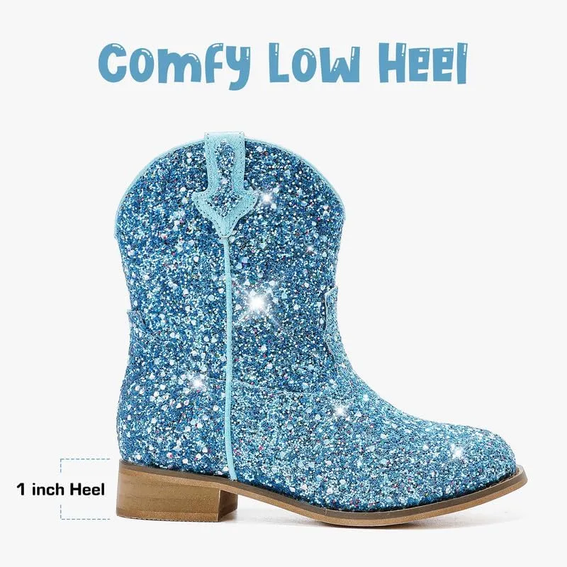Toddler Girls Cowgirl Boots Western Glitter Cowboy Boot Ankle Boots Little Kids Big Kid Horse Riding Shoes Party Birthday Dress Up