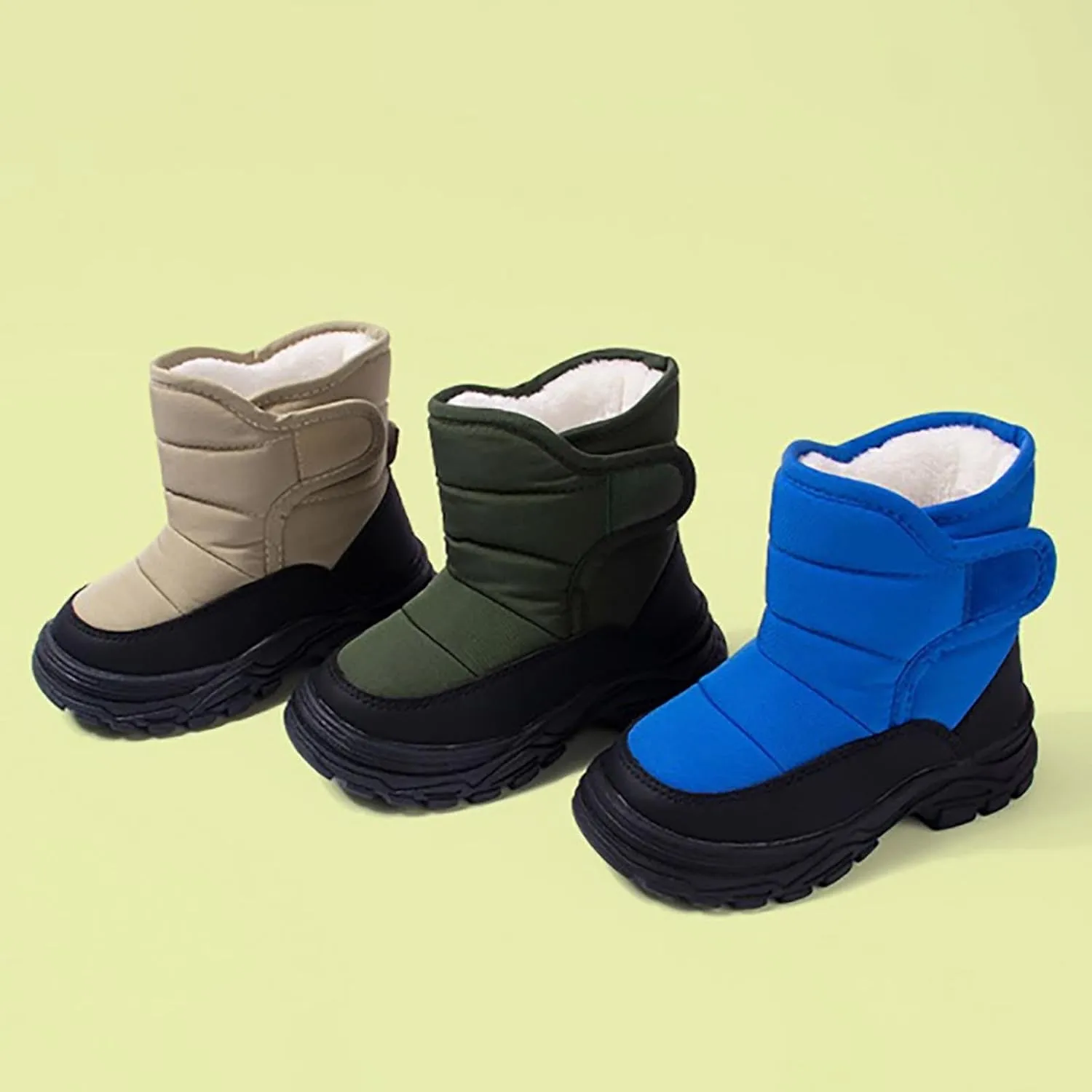 Toddler Rubber Sole Cotton Fuzzy Snow Booties Open Toe Fashion Loafers Shoes Warm Comfy Outdoor Ski Non Slip Sport Shoes
