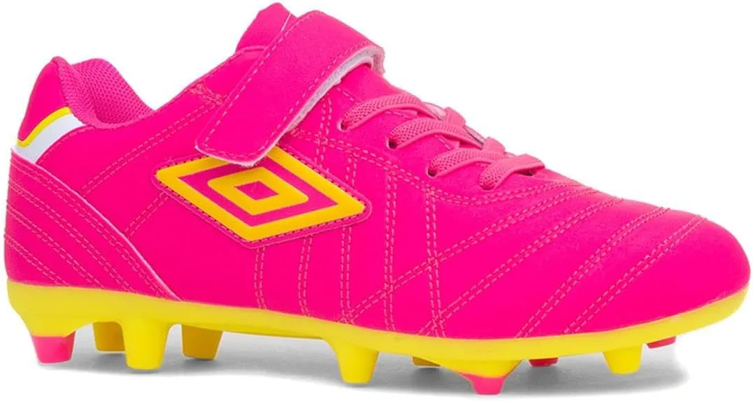 Umbro Speciali Liga Firm Ground Jnr Football Boot Hot Pink