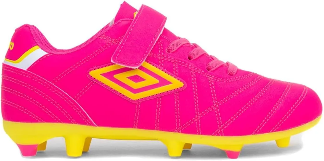 Umbro Speciali Liga Firm Ground Jnr Football Boot Hot Pink