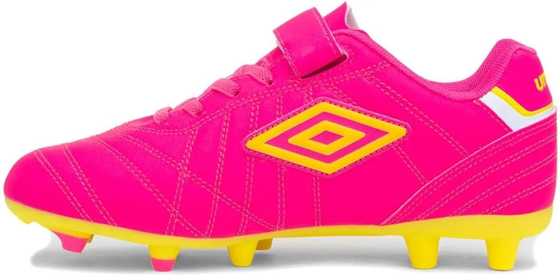 Umbro Speciali Liga Firm Ground Jnr Football Boot Hot Pink