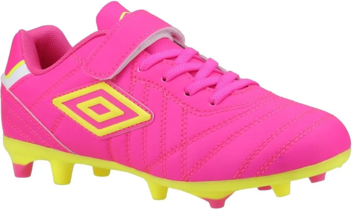 Umbro Speciali Liga Firm Ground Jnr Football Boot Hot Pink