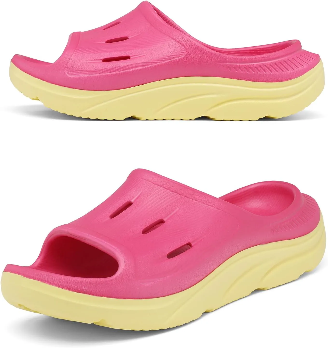 Unisex Adult Recovery Slides, Women and Men??s Plantar Fasciitis Thick Cushion Sandals with Arch Support, Orthotic Athletic Comfortable Lightweight Slippers for Indoor Outdoor