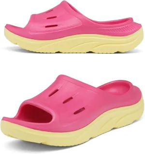 Unisex Adult Recovery Slides, Women and Men??s Plantar Fasciitis Thick Cushion Sandals with Arch Support, Orthotic Athletic Comfortable Lightweight Slippers for Indoor Outdoor
