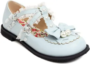 VOKLIN Women's Girls Mary Jane Ballet Flat Shoes Sweet Bow Slip On Party Dress Ballerina School Oxford Shoe