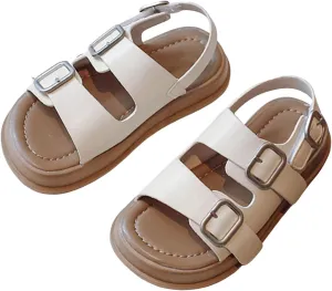 Walking Shoes for Boys Girls Children's Sandals Summer Boys Beach Shoes Soft Bottom Girls Baby Rome Trend Three Ring