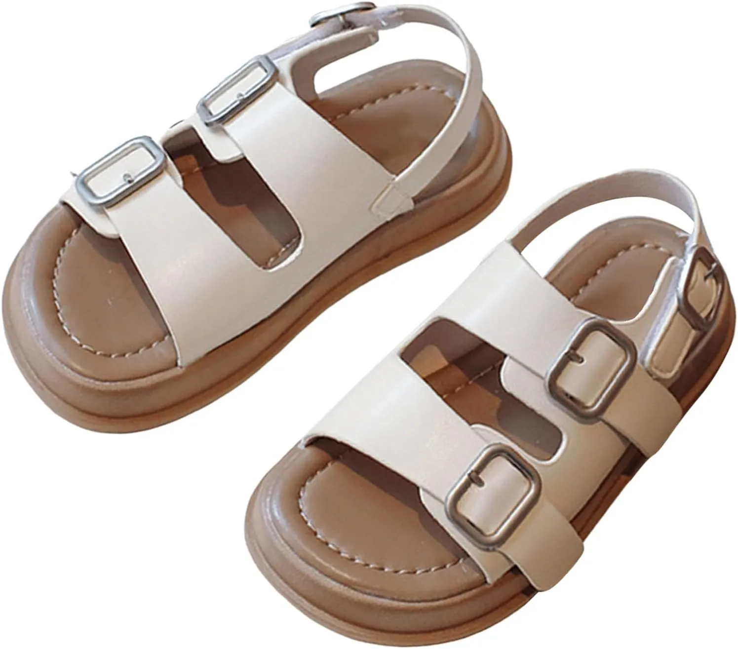 Walking Shoes for Boys Girls Children's Sandals Summer Boys Beach Shoes Soft Bottom Girls Baby Rome Trend Three Ring