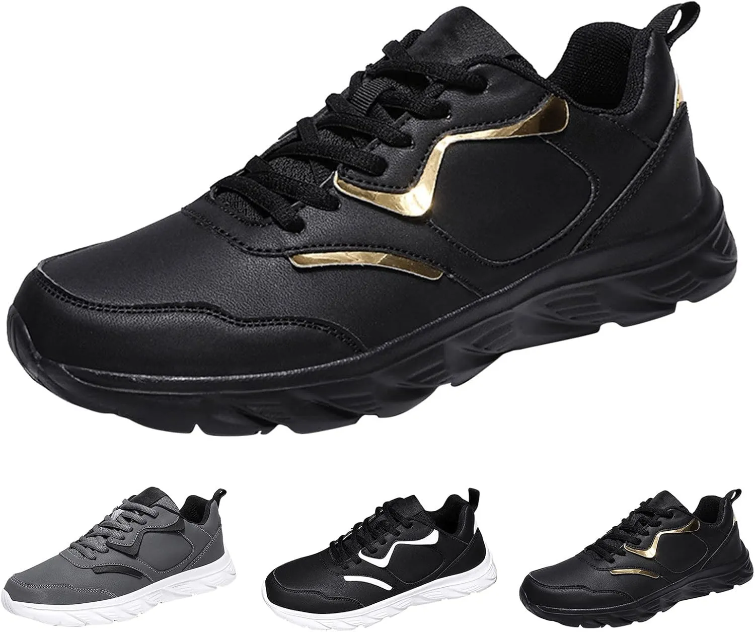Walking Shoes for Men Mens Casual Tennis Shoes Men's Supportive Running Athletic Sneakers Blue Tennis for Men Comfortable Breathable Lightweight White Leather Sneakers