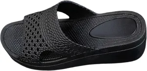 Wedge Orthopedic Sandals for Women Arch Support Slides Wide Width Open Toe House Slippers Comfortable Slip On Beach Sandals
