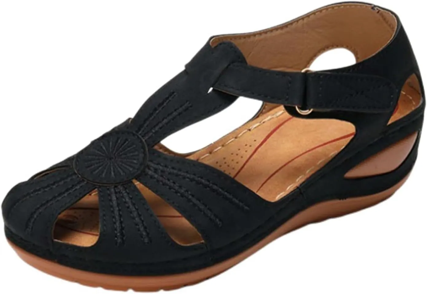 Wedge Sandals for Women Summer Dressy Closed Toe Platform Wedges, Beach Bohemia Ankle Strap Slip On Sandals Casual Comfortable Gladiator Sandal