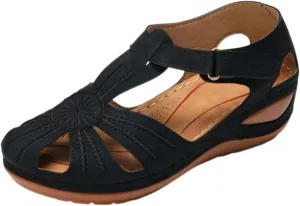 Wedge Sandals for Women Summer Dressy Closed Toe Platform Wedges, Beach Bohemia Ankle Strap Slip On Sandals Casual Comfortable Gladiator Sandal