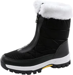Winter Boots for Women Ankle Snow Booties Warm Fur Lined Winter Boots Anti Slip Lug Sole Waterproof Hiking Boots