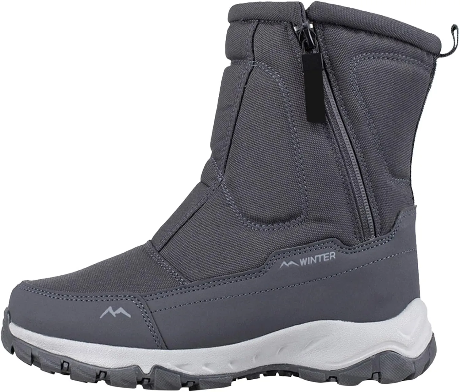 Winter Boots for Women Fully Fur Lined Zipper Anti Slip Snow Mid Calf Boots Waterproof Walking Hiking Boots