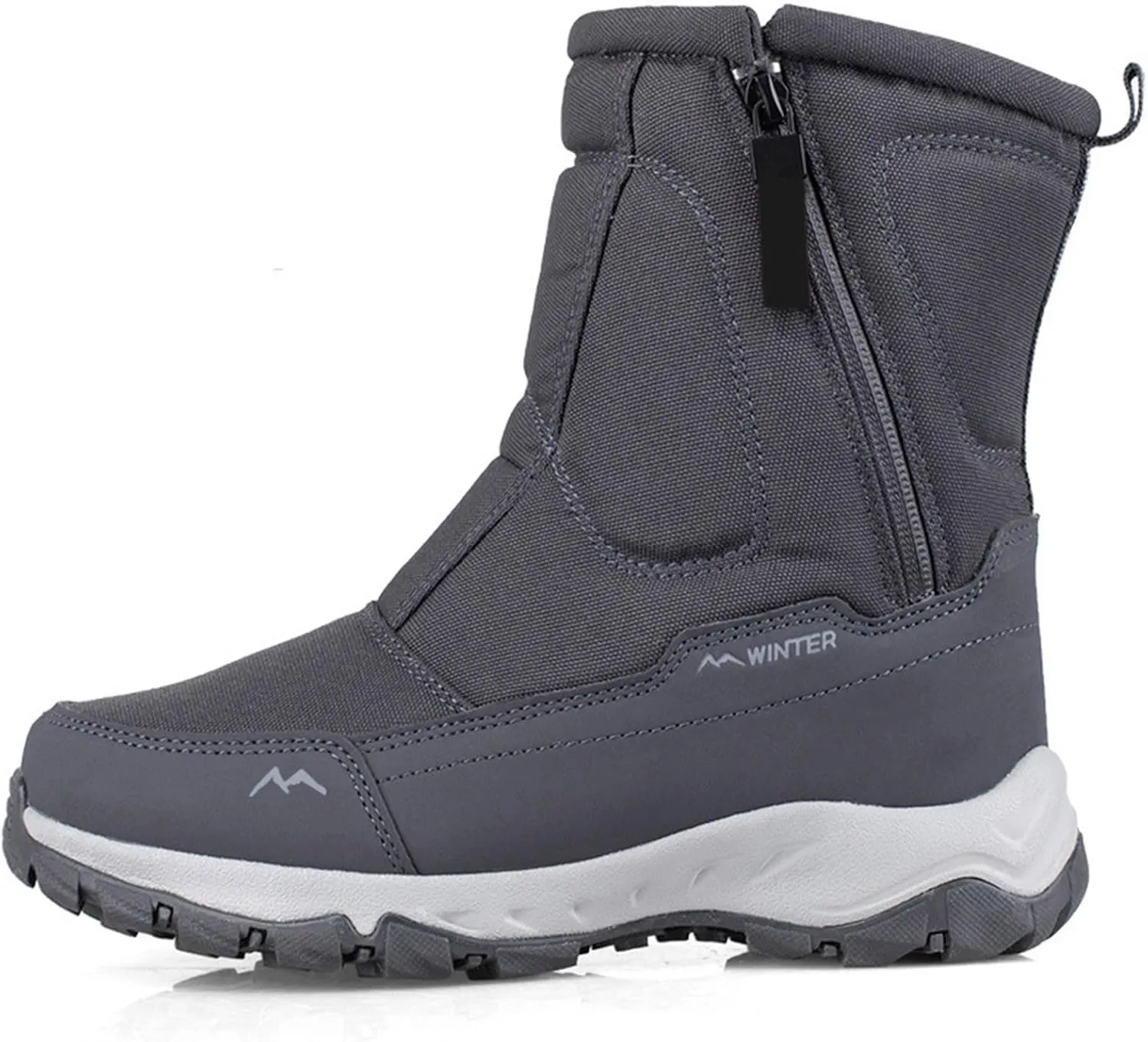 Winter Boots for Women Fully Fur Lined Zipper Anti Slip Snow Mid Calf Boots Waterproof Walking Hiking Boots