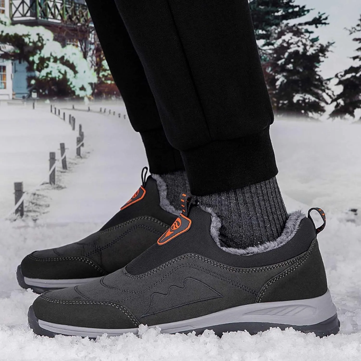 Winter Boots for Women Men Couple Warm Fur Lined Waterproof Snow Boots Ankle Walking Hiking Sneaker Boots