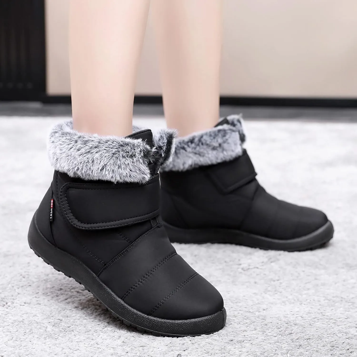 Winter Boots for Women Warm Fur Lined Boots Waterproof Non Slip Outdoor Boot Hook Loop Fashion Womens Booties