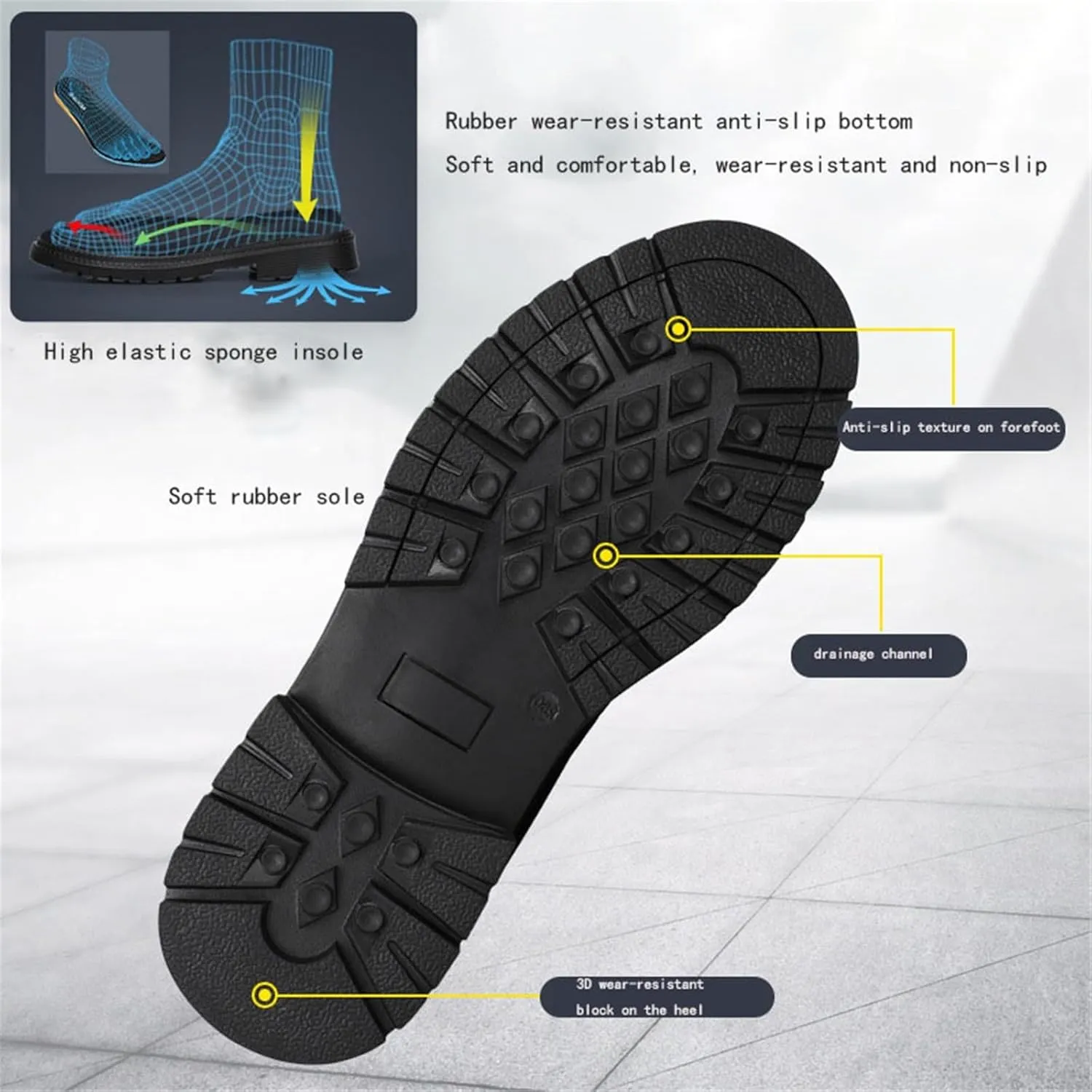 Winter Steel Toe Boots for Men, Men's Warm Lace up Non Slip Safety Waterproof Steel Toe Work Boots, Puncture Resistant Leather Industrial Work Boot, for Outdoor Climbing, Trekking