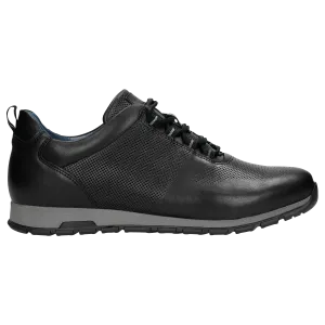 Wojas Black Leather Sneakers | 10039-51