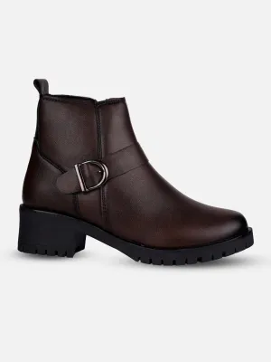 Women's Brown Ankle Boots (IU5001)