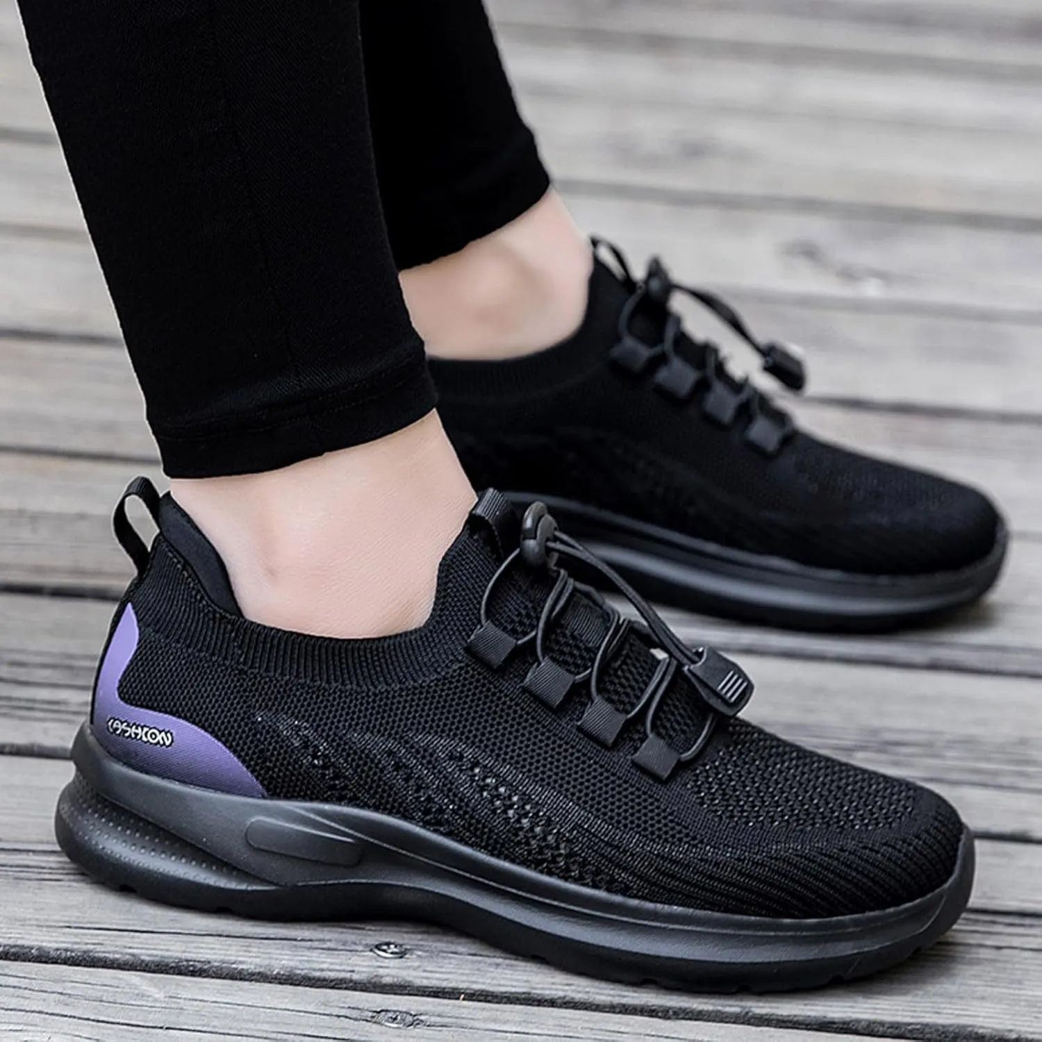 Womens Fashion Sneakers Black and White Women's Non Slip Work Shoes Black Casual Shoes for Women Wide Width Black and White Fashion Sneakers Women Women Slip On Sneakers