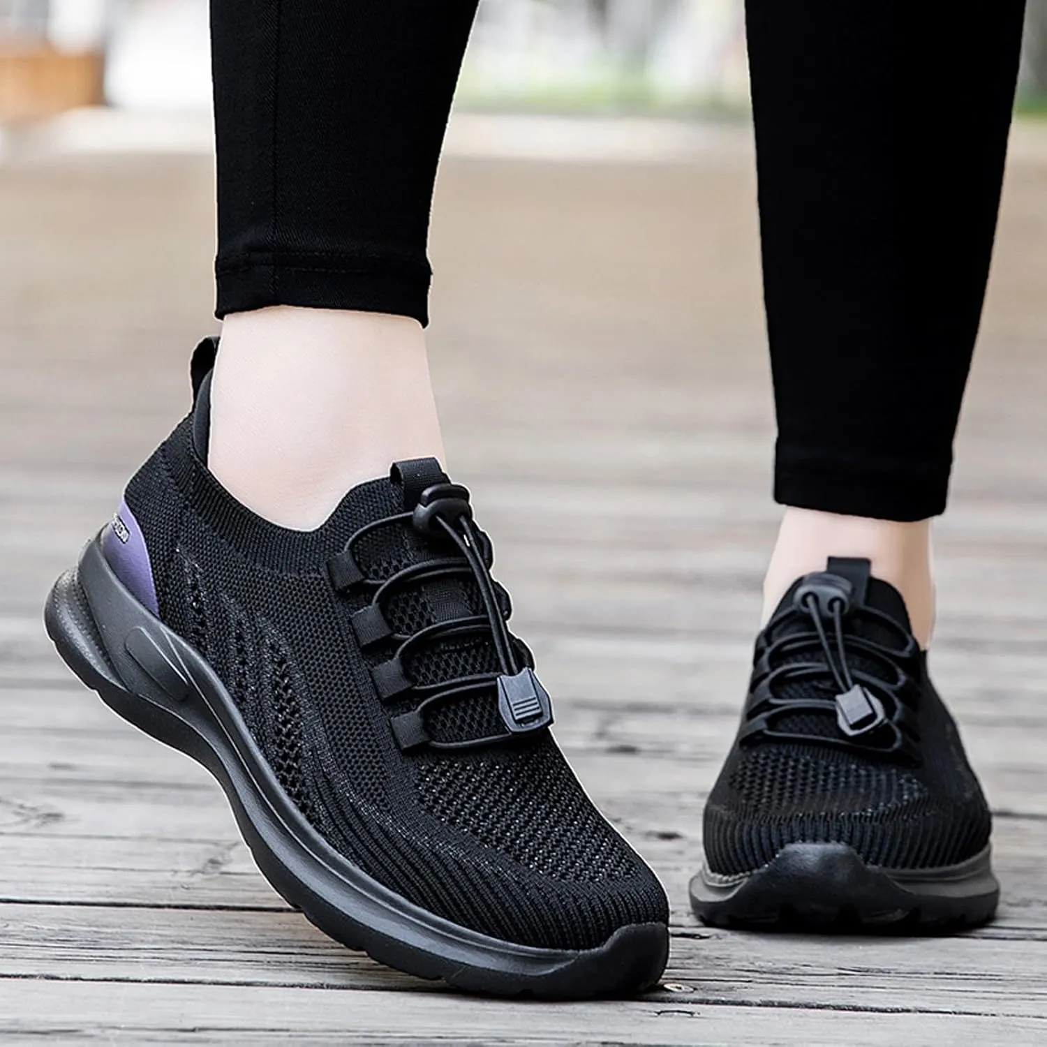 Womens Fashion Sneakers Black and White Women's Non Slip Work Shoes Black Casual Shoes for Women Wide Width Black and White Fashion Sneakers Women Women Slip On Sneakers