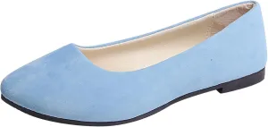 Women's Low Heel Pointed Toe Flat Shoes Comfortable Flat Shoes Casual Soft One Foot Stirrup Elegant Suede Flat Shoes